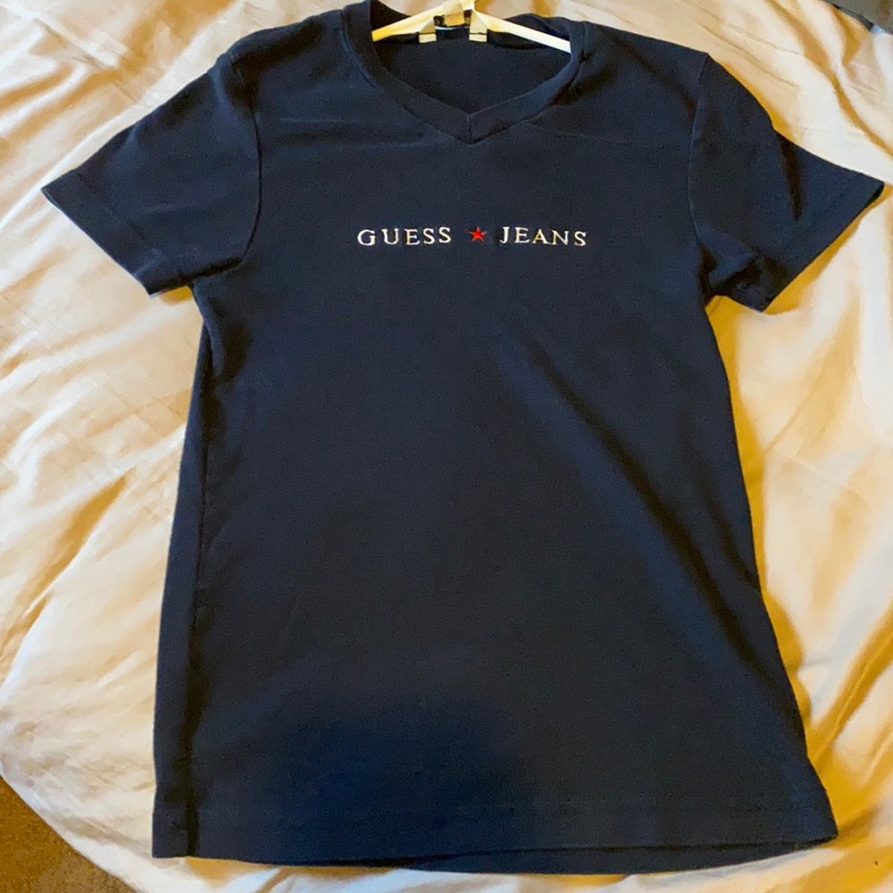 Guess Jeans logo v neck shirt